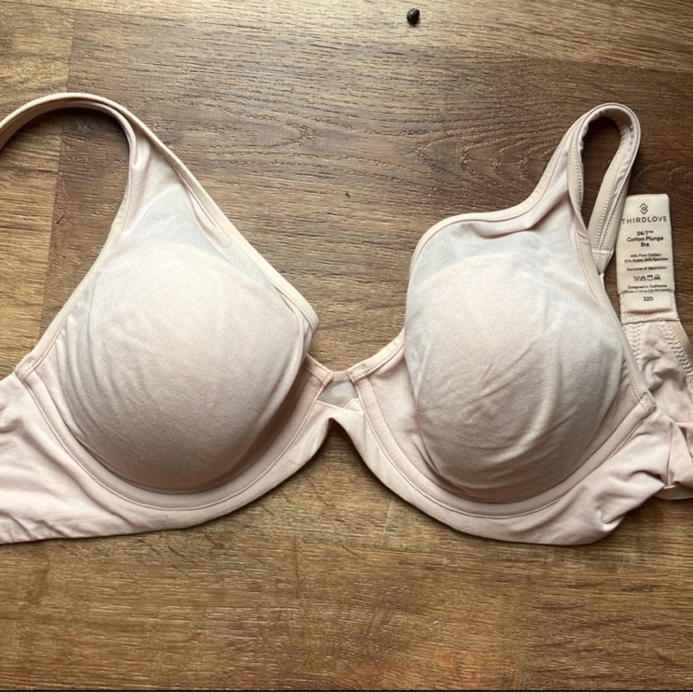 Thirdlove 24/7 cotton plunge bra 32D